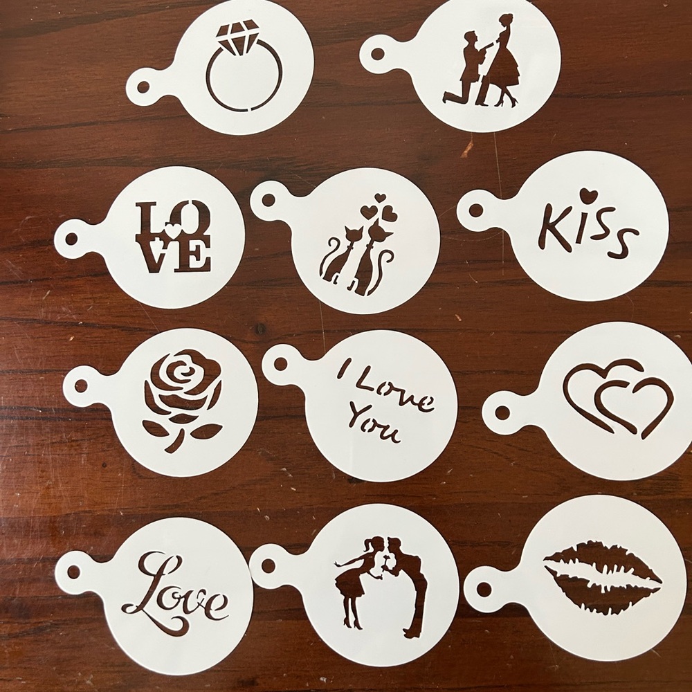 Free item: Love-Themed Coffee Stencil Set